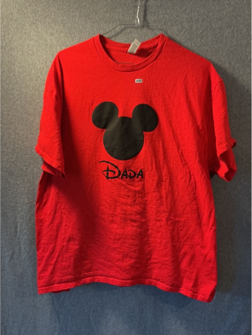Gildan Dada Mickey parody graphic T shirt red